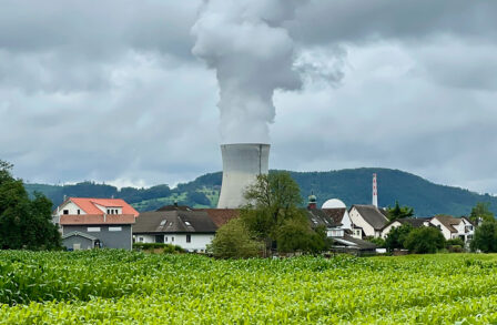 La centrale nucléaire de Leibstadt, dans le canton d'Argovie (Suisse), sur le Rhin près de la frontière allemande. Photo : HerBauhaus (CC BY-SA 4.0)